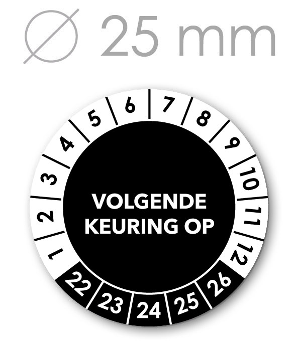 Volgende Keuring WIT 25 mm.